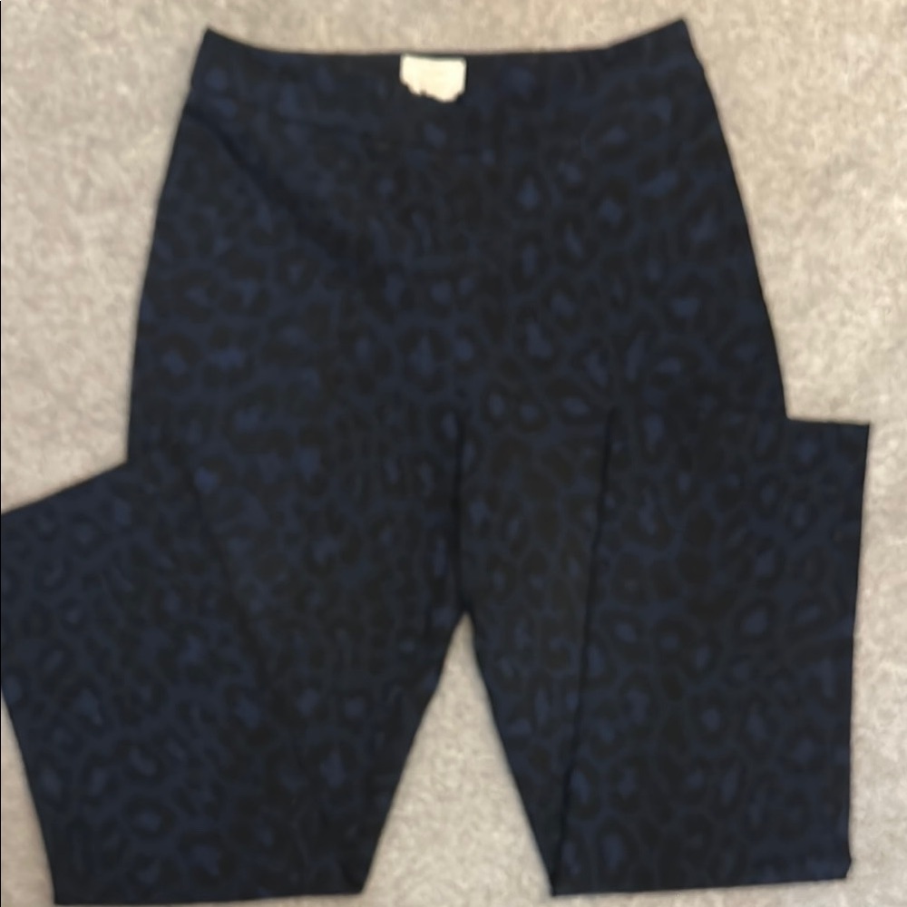Blue and Black Leopard Print Pants